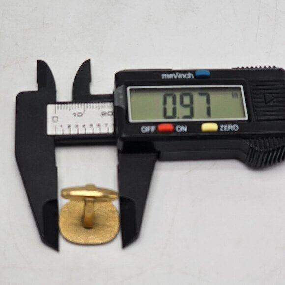 Vintage Gold Tone Square Cufflinks With Black Trim READ ME - Picture 4 of 4